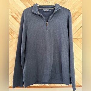 Vineyard Vines Men’s Navy Herringbone Quarter 1/4 Zip Sweater